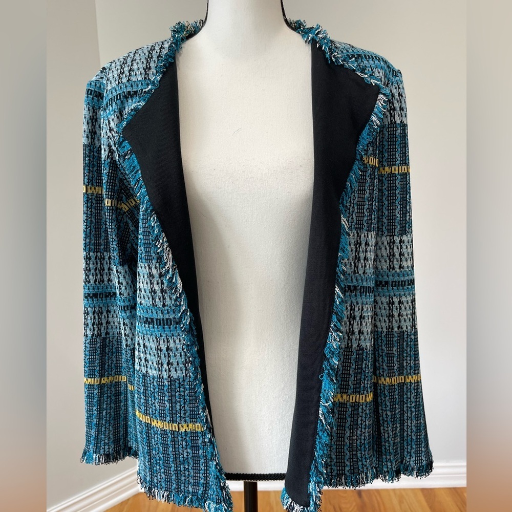 Ming Wang Women's size large blazer modest mature career wear open front office